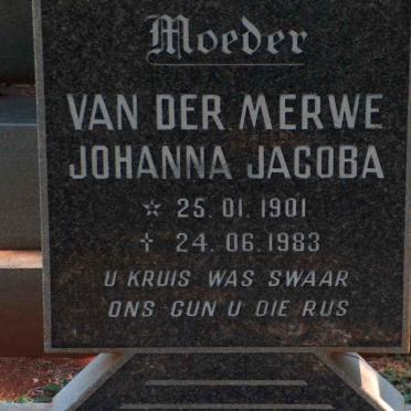 MERWE Johanna Jacoba, van der 1901-1983