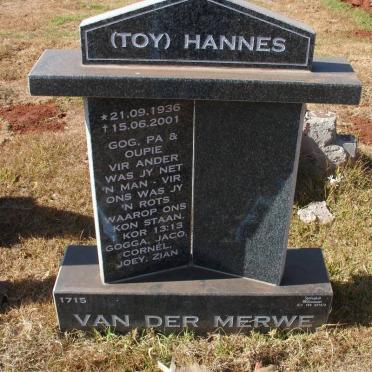 MERWE Hannes, van der 1936-2001