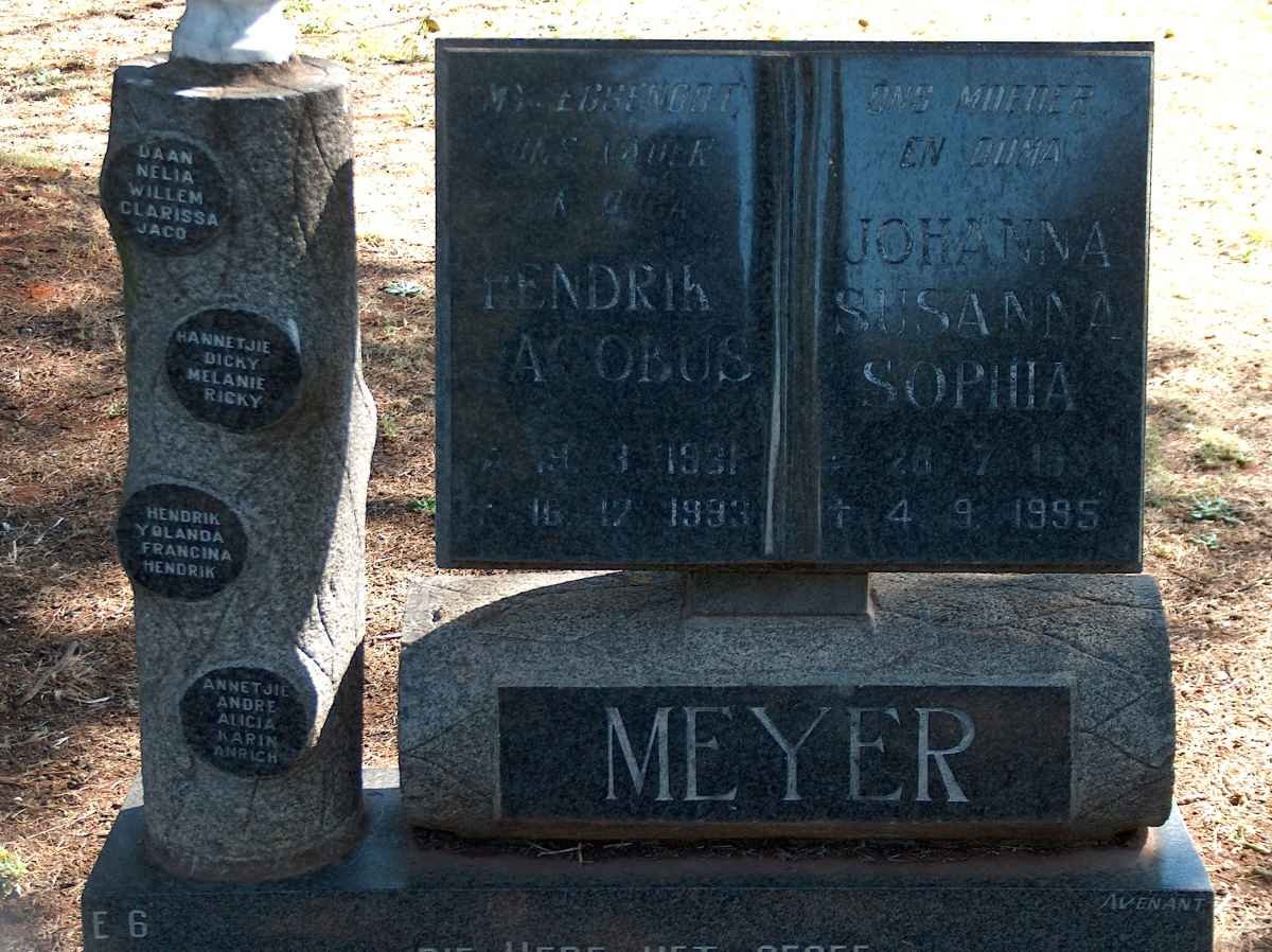 MEYER Frederik Jacobus 1931-1993 & Johanna Susanna Sophia ?-1995