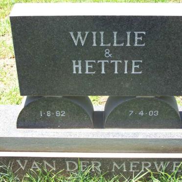 MERWE Willie, van der -1992 &amp; Hettie -2003