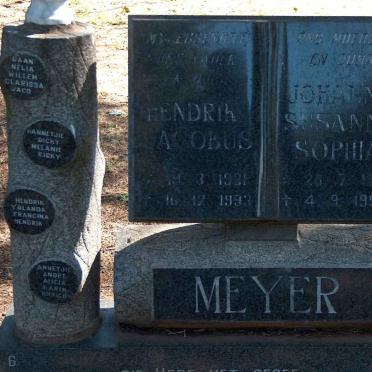 MEYER Frederik Jacobus 1931-1993 &amp; Johanna Susanna Sophia ?-1995