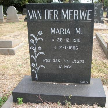 MERWE Maria M., van der 1910-1986