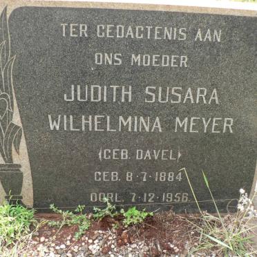 MEYER Judith Susara Wilhelmina nee DAVEL 1884-1956