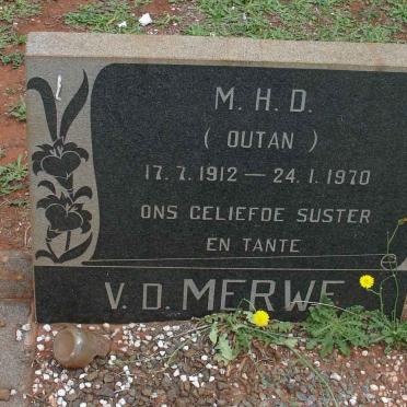 MERWE M.H.D., v.d. 1912-1970