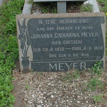 MEYER Johanna Catharina nee COETZER 1879-1959