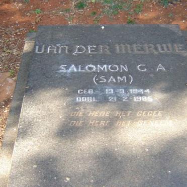 MERWE Salomon G.A., van der 1944-1985