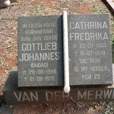 MERWE Gottlieb Johannes, van der 1895-1975 &amp; Catharina Fredrika 1903-1979