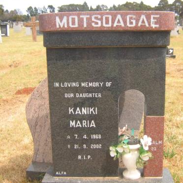 MOTSOAGAE Kaniki Maria 1968-2002