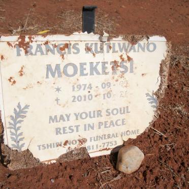 MOEKETSI Francis Kutlwano 1974-2010