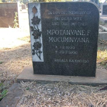 MOCUMINYANA Mpotanyane F. 1905-1966