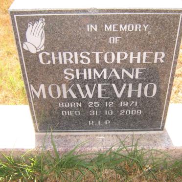 MOKWEVHO Christopher Shimane 1971-2009