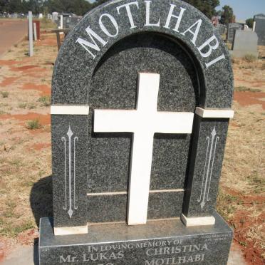 MOTLHABI Lukas Thabo 1926-2008 &amp; Christina Motlhabi 1932-2013