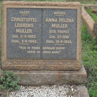 MULLER Christoffel Lourens 1862-1942 &amp; Anna Helena FOURIE 1881-1945