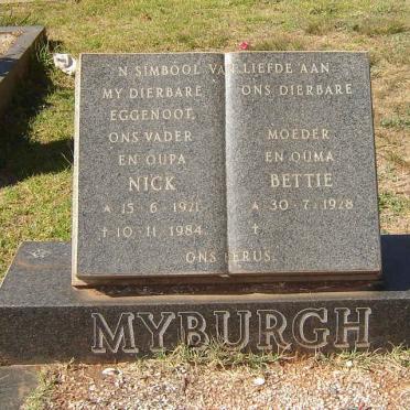 MYBURGH Nick 1921-1984 &amp; Bettie 1928-