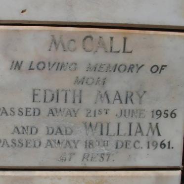 McCALL William -1961 &amp; Edith Mary -1956