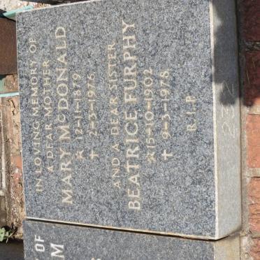 McDONALD Mary 1879-1976 :: FURPHY Beatrice 1902-1978