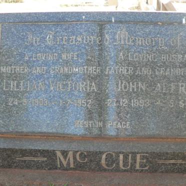 McCUE John Alfred 1893-1972 &amp; Lillian Victoria 1903-1952