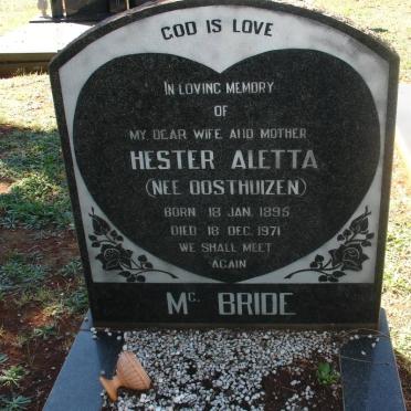 McBRIDE Hester Aletta nee OOSTHUIZEN 1895-1971