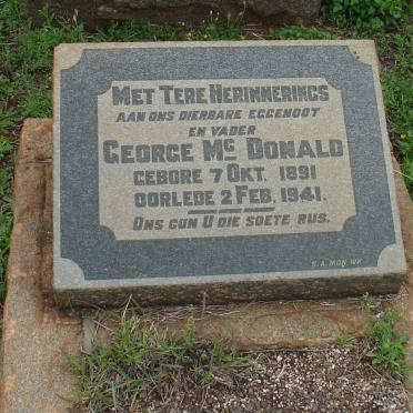 McDONALD George 1891-1941