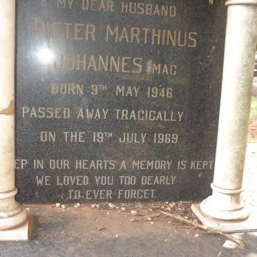 McDONALD Pieter Marthinus Johannes 1946-1969