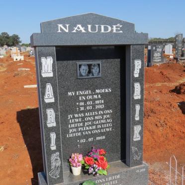 NAUDE Frik 1968- &amp; Mari 1974-2013