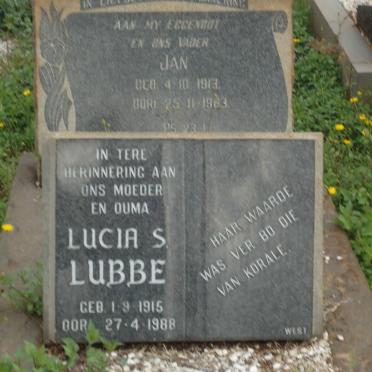 NEL Jan 1913-1963 &amp; Lucia S. LUBBE 1915-1988