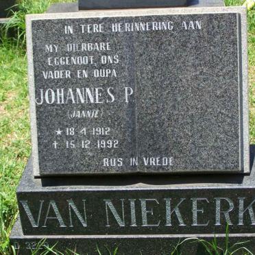 NIEKERK Johannes P., van 1912-1992