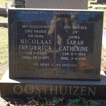 OOSTHUIZEN Nicolaas Frederick 1914-1977 &amp; Sarah Catherine 1924-1990