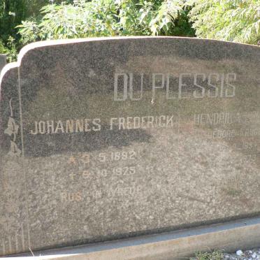 PLESSIS Johannes Frederick, du 1892-1975 &amp; Hendrika Louisa KRUGER 1894-1973