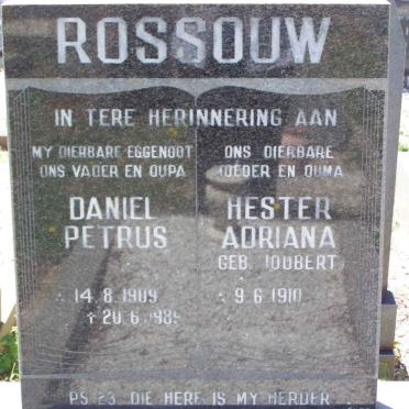 ROSSOUW Daniel Petrus 1909-1989 &amp; Hester Adriana JOUBERT 1910-