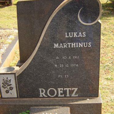 ROETZ Lukas Marthinus 1911-1974 &amp; Anna Catharina 1915-1993