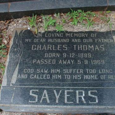 SAYERS Charles Thomas 1889-1969