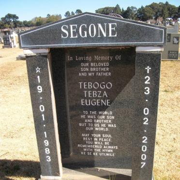 SEGONE Tebogo Tebza Eugene 1983-2007