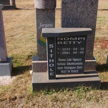 SITHOLE Nompi Betty 1942-2001