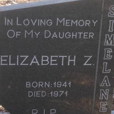 SIMELANE Elizabeth Z. 1941-1971