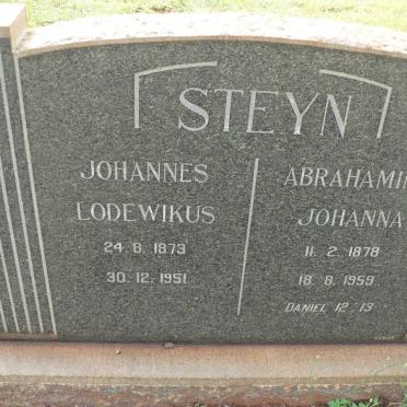 STEYN Johannes Lodewikus 1873-1951 &amp; Abrahamina Johanna 1878-1959