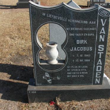 STADEN Dirk Jacobus, van 1943-1998