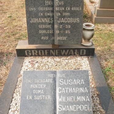 SWANEPOEL Susara Catharina Wilhelmina 1938-2001 :: GROENEWALD Johannes Jacobus 1959-1985