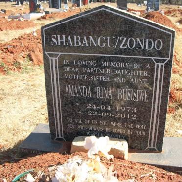 SHABANGU Amanda Busisiwe, Zondo 1973-2012