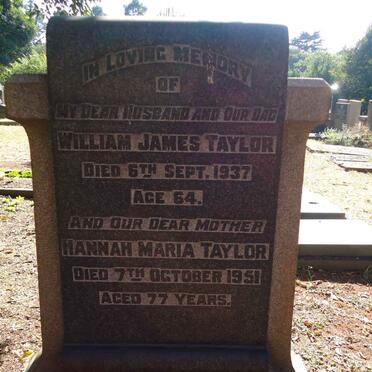 TAYLOR William James &amp; Hannah Maria -1951