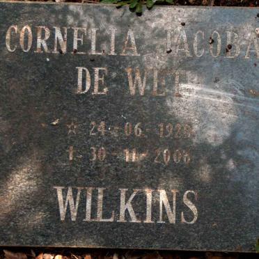 WILKINS Andries Jacobus 1915-1977 &amp; Cornelia Jacoba DE WET 192?-2006