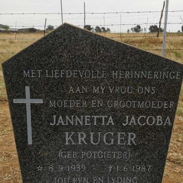 KRUGER Jannetta Jacoba nee POTGIETER 1939-1987