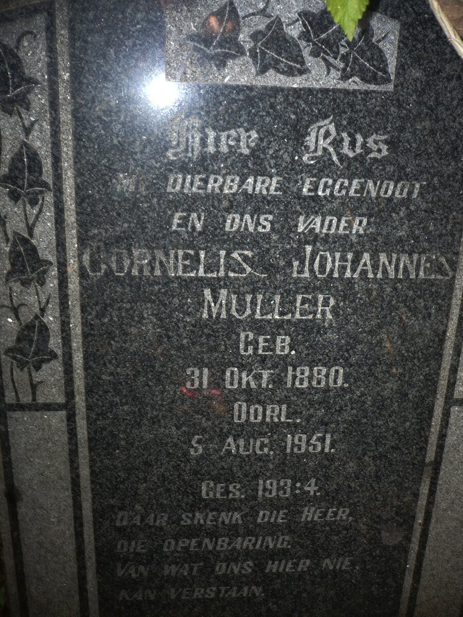 MULLER Cornelis Johannes 1880-1951