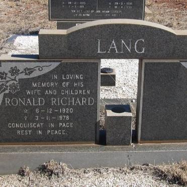 LANG Ronald Richard 1920-1978