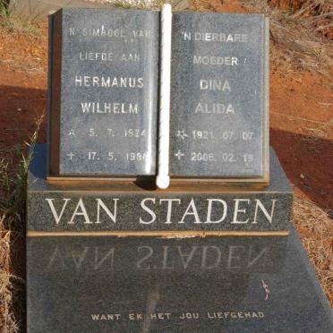 STADEN Hermanus Wilhelm, van 1924-1980 &amp; Dina Alida 1921-2006