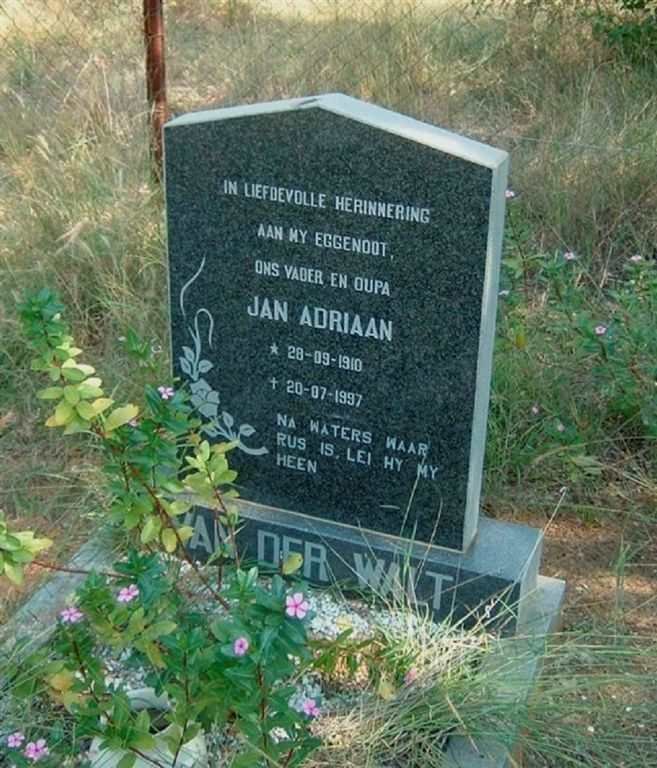 WALT Jan Adriaan, van der 1910-1997