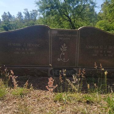 HENNING Hendrik J. 1867-1929 &amp; Adriana C.J. 1856-1934