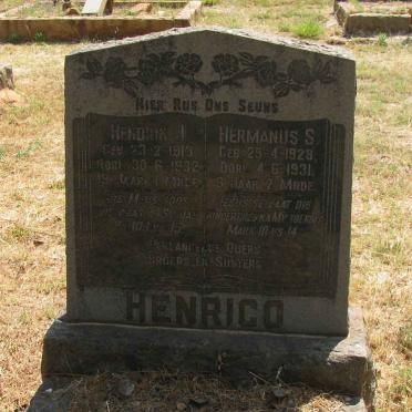 HENRICO Hendrik J. 1913-1932 :: HENRICO Hermanus S. 1928-1931