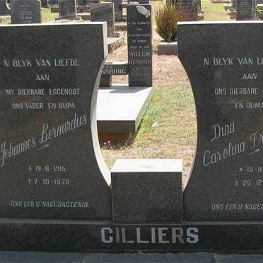 CILLIERS Johannes Bernardus 1915-1979 &amp; Dina Catharina Fransina 1918-1990