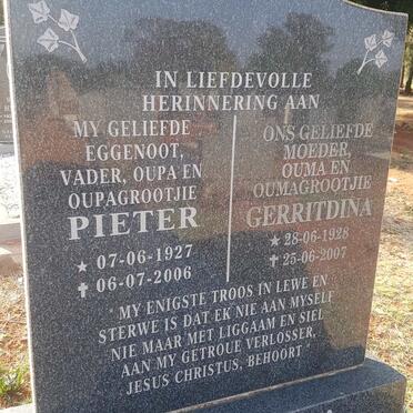 ZWEMSTRA Pieter 1927-2006 &amp; Gerritdina 1928-2007